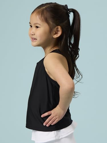 Girls RuffleButts UPF 50+ Athletic Stretch Tank Top - 5T Black