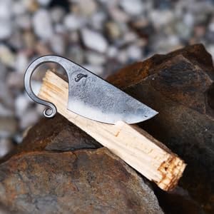 Toferner Celtic Pocket Knife, Hand Forged Fixed Blade Knives, Hardened Blade, Vintage Knife, Art Collection