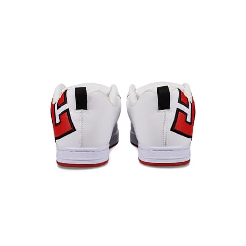 DC Men's Court Graffik Skate Shoe, White/RED, 6.5