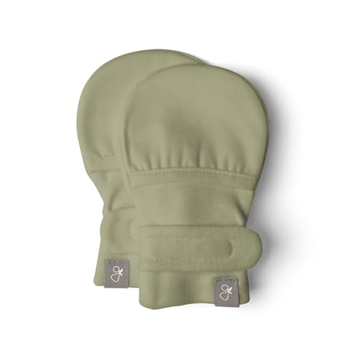 Baby Anti-Scratch Mitts Made from Bamboo Cotton for 3-6 Months - Artichoke