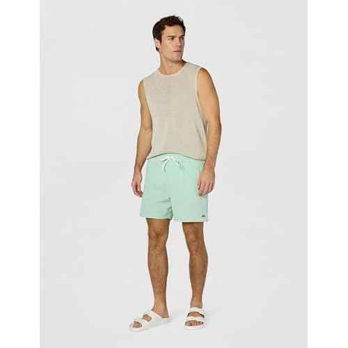 Lacoste Men's Striped Seersucker Swim Trunks