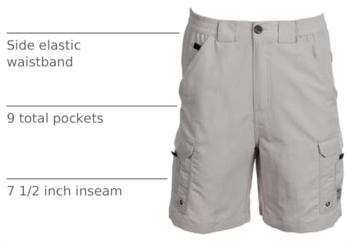Men's Fishing Shorts - Cement, BloodGuard Bimini Bay Boca Grande II 34