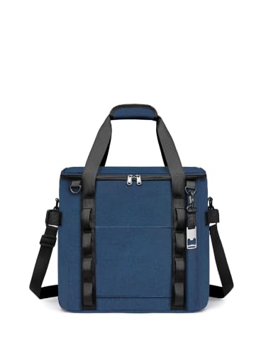Insulated Cooler Bag 9x9x9/10x10x10/12x12x12/14x14x14 with Detachable Strap - Dark Blue, 12 Qt