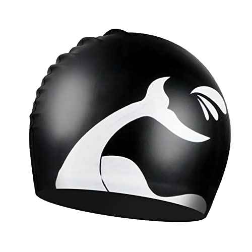 Extra Large Swimming Cap Adult Waterproof Swimming Cap Women Men Elastic Silicone Swim Pool Hat Beach Surfing Long Hair Bathing Cap Ears Protection Swim Cap