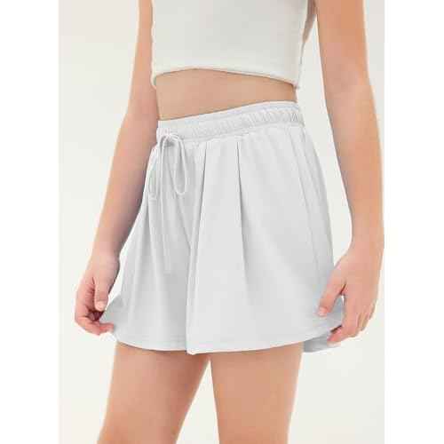 Girls Athletic Shorts UPF50+ Kids Flowy Butterfly Shorts with Pocket