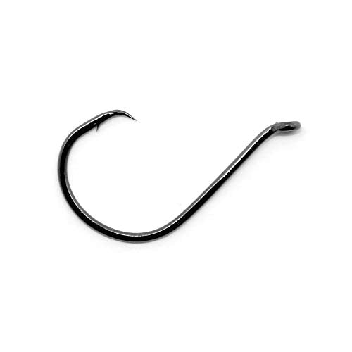 Gamakatsu Offset Circle Fishing Hook 3/0, 25 Pack - Durable Black Steel