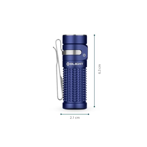 OLIGHT Baton4 Rechargeable EDC Flashlight, Bright LED Flashlight 1300 Lumens with Charging Cable, IPX8 Waterproof, 6 Adjustable Modes Handheld Light for Home, Camping, and Emergencies (Regal Blue)