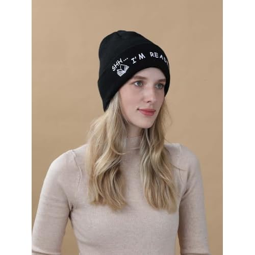Book Lovers Gifts Hat Beanie for Women Men Reading Embroidered for Readers Bookish Book Club Librarians Bookworms Stuffers