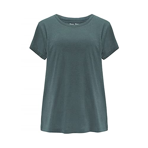 Women’s Merino Wool Base Layer T-Shirt - Breathable Wicking Hiking & Yoga Top, X-Large Teal