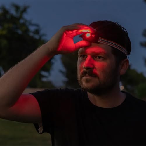 Red LED Headlamp for Astronomy Camping Night Vision - Hands-Free, Adjustable, 100H Battery