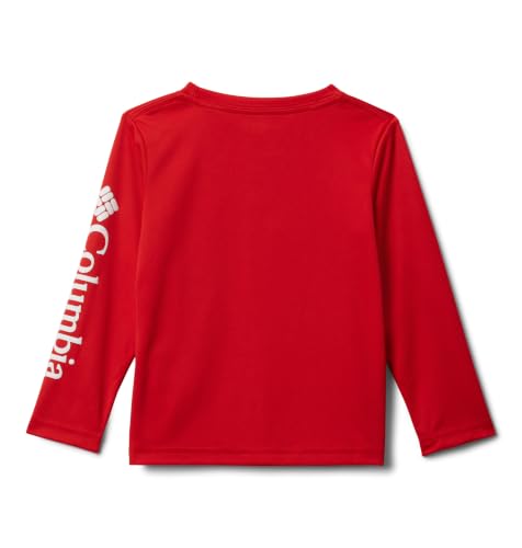 Youth Boys Sun Protection Long Sleeve Shirt - Red Spark, X-Small, Columbia