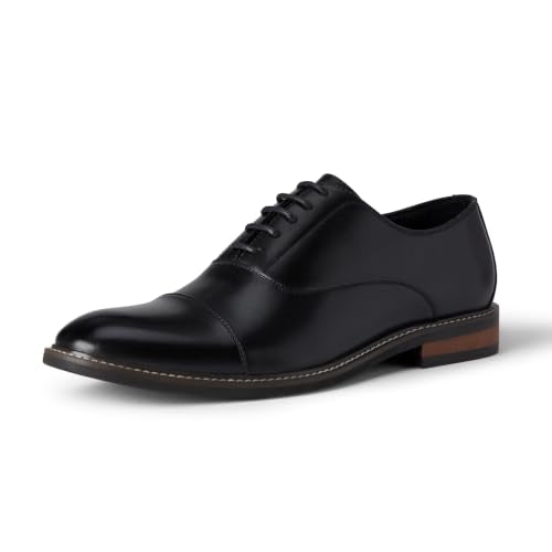 Men's Black Cap Toe Oxford Dress Shoes - Size 10