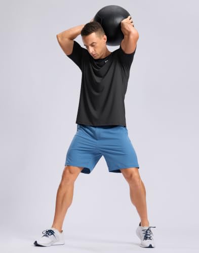 Men's Athletic Workout T-Shirts - Moisture Wicking Running Shirt, XX-Large Tall, Black