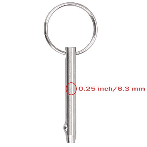 Stainless Steel Quick Release Pins for Marine Bimini Top 4 Pack - 0.25 Inch Diameter