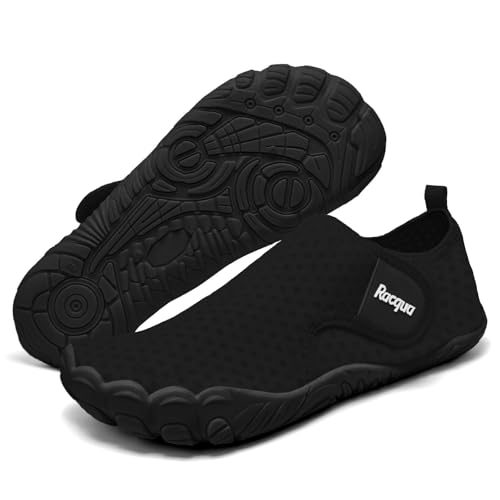 Water Shoes for Women & Men Quick Dry Beach Swim Shoes - Black, 11.5 Women / 10.5 Men