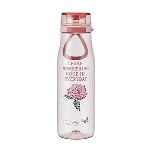 Dolly Parton Pink Rose Water Bottle 24oz Leakproof Flip Lid & Handle