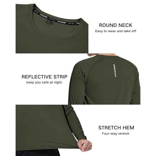 Men's UPF 50+ Sun Protection Shirts Rash Guard Long Sleeve Quick Dry Moisture Wicking Workouts Outdoor