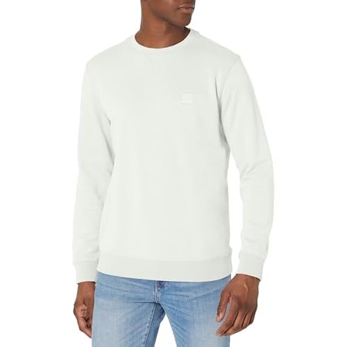 BOSS Men's Patch Logo French Terry Pullover Cotton Sweatshirt