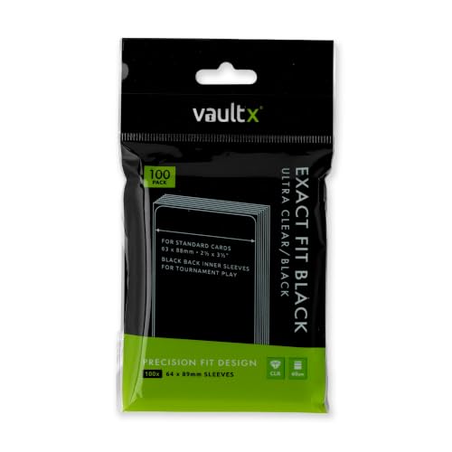 Vault X Black Exact Fit Inner Sleeves for Trading Cards - 100 Pack