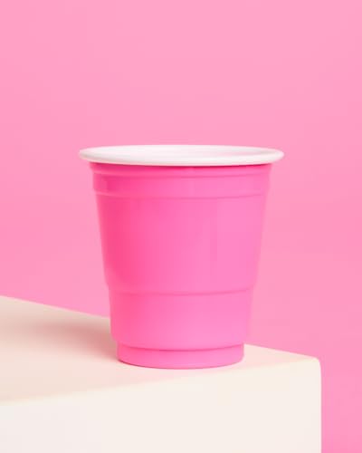Pink Plastic Shot Glasses 2oz Set of 50 Disposable Party Cups