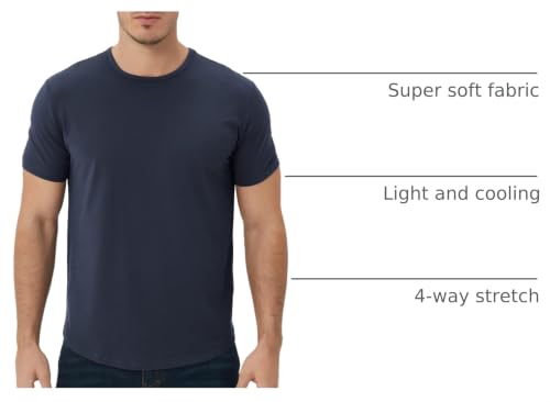 Men's Ultra-Soft Bamboo Viscose Curved Hem T-Shirt - X-Large Navy