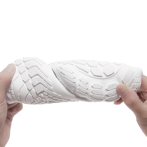 Water Shoes for Men Women Quick-Dry Aqua Shoes for Beach & Outdoor Swimming - White, Size 9 Women / 8 Men - Wz1117