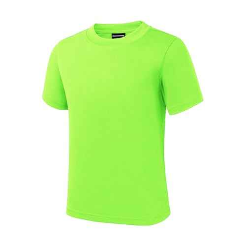 Dreammonkey 4T to Youth Neon Shirt Kids Rash Guard UPF 50+ Dry Fit Athletic Short Sleeve T Shirts for Boys and Girls