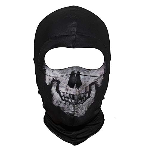 Fabric Ghost Mask Balaclava Skull Hood Gray for Costume and Cosplay