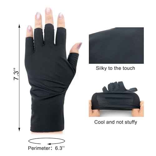 Medsuo UV Gloves for Gel Nails Professional UPF50+ UV Protection Gloves for Driving Cycling Fishing Running