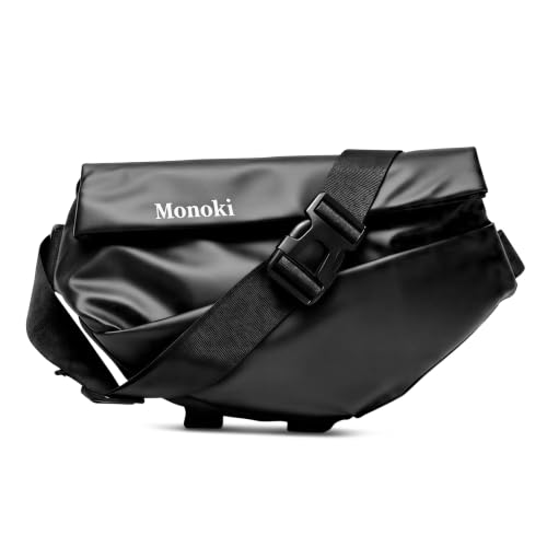Monoki Waterproof Black Crossbody Sling Bag for Men & Women, Large Capacity