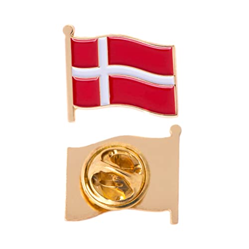 Enamel Finish Metal Lapel Pin - Desert Cactus Denmark Flag Waving Design