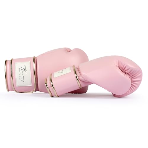 Pink Women's Boxing Gloves 12 oz Ventilated Palm Multi-Layered Synthetic Leather