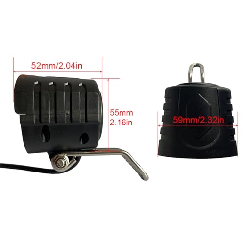 Universal 12W Ebike Headlight with Horn, 36V-60V Compatibility, 4 Beads