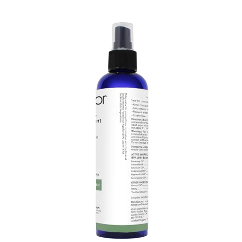 DEET-Free Organic Insect Repellent Spray for Outdoors - 8oz