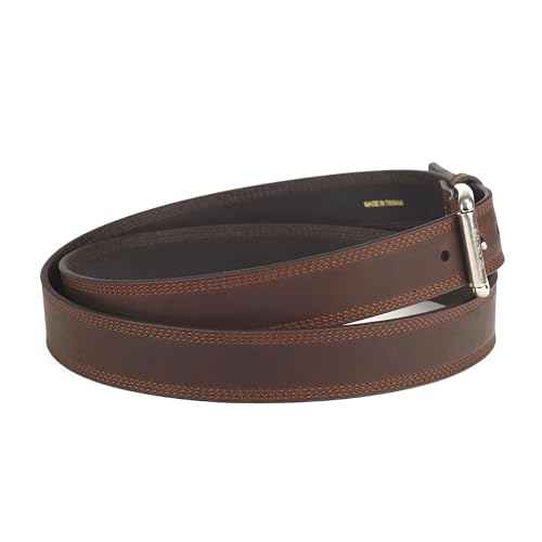 ARIAT Men's Triple Row Stitch Leather Work Belt with Removable Roller Buckle