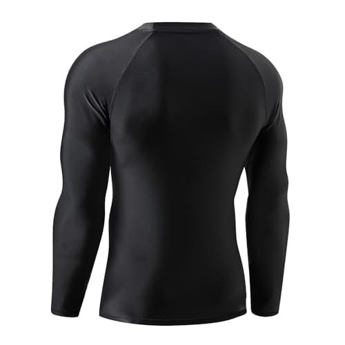LAFROI Men's Long Sleeve UPF 50+ Sun Protection Shirt Compression BJJ Swim Rash Guard