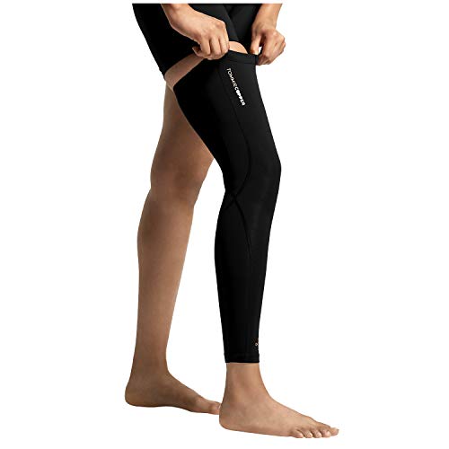 Unisex Compression Leg Sleeve with Copper Infusion - Medium, Black