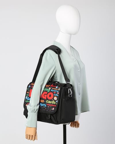 Bingo Messenger Bag with Pockets for Daubers Water Resistant Crossbody Tote - Bingo Slogans