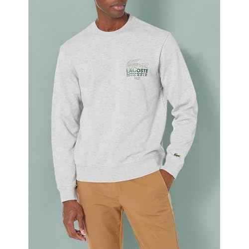 Lacoste Adult Long Sleeve Bold Print Crewneck Sweatshirt