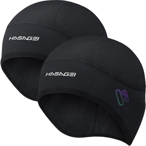 Winter Thermal Skull Cap for Men Windproof Helmet Liner with Full Ear Coverage & Eyewear Slots, Cycling Motorcycle