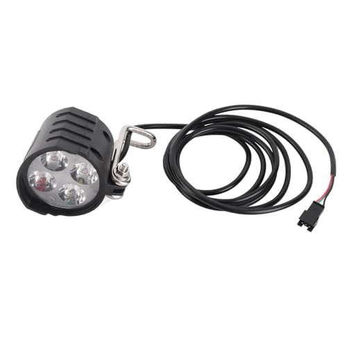 Universal 12W Ebike Headlight with Horn, 36V-60V Compatibility, 4 Beads