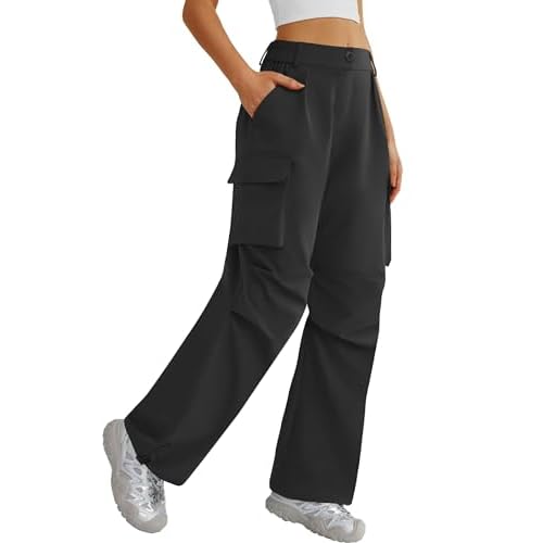 Women¡¯s Hiking Pants Wide Leg Cargo Pants Quick Dry Lightweight Water-Resistant Travel Casual Trousers with 4 Pockets