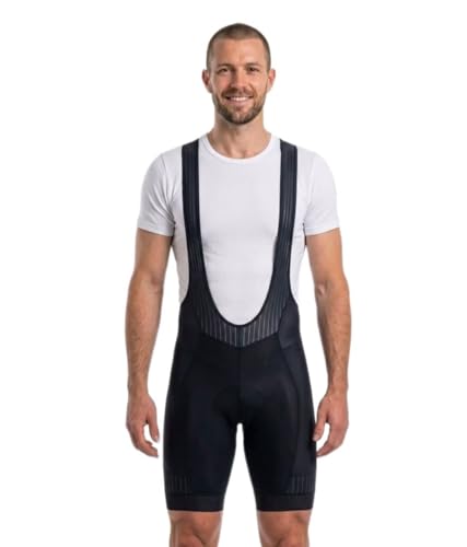 Men's Pro Aero Cycling Bib Shorts with 2 Side Pockets - X-Large Black