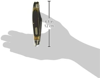 Old Timer 858OTB Genuine Bone Lumberjack Stockman Traditional Folding Pocket Knife with 3 Mirror-Polished High Carbon SS Blades, and Ergonomic Handle for EDC, Camping, Whittling, Hunting, and Outdoor