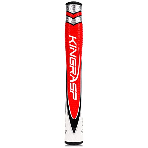 Oversized Golf Putter Grip 2.0/3.0 Lightweight EVA & PU Leather, Black Red / 3.0