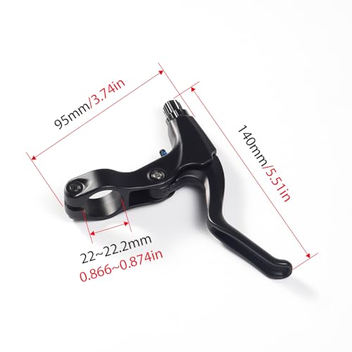 CNC Bicycle Brake Lever 22.2mm Mountain Bike Handlebar Black - 3 or 4 Finger