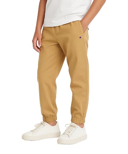 Champion Boys Twill Jogger Pants - Large Khaki Stretch Cotton Athletic Pants