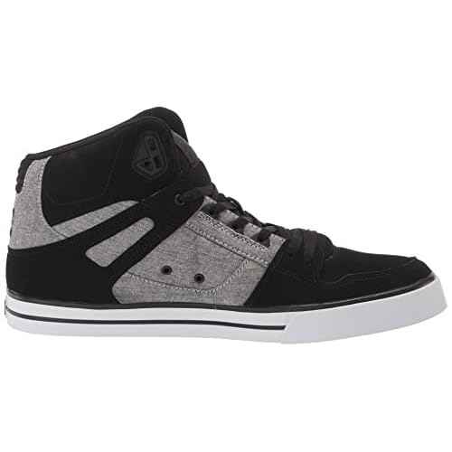 DC Men's Pure High Top Wc Skate Shoes Casual Sneakers, Black/Battleship/Armor, 15