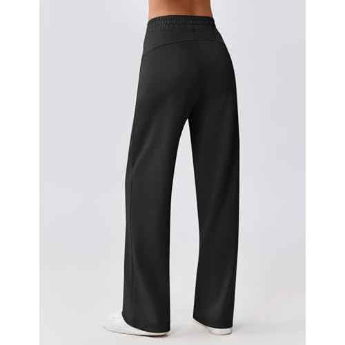 PINSPARK Women's Wide Leg Sweatpants High Waisted Baggy Workout Sweat Pants Comfy Drawstring Athletic Pants with Pockets
