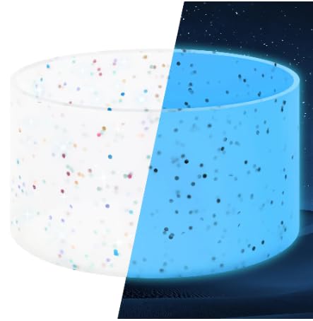 Generic Glitter Silicone Sleeve/Boot for Stanley Cup Protector 20oz-40oz & Anti-Slip BPA Free Bottom Cover Bumper for Sport Bottles & Stanley Cup Accessories (Rose RED W/Glitter)